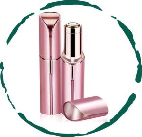 Facial Hair Remover for Women - Painless Portable Lipstick Shaver with LED Light & Stainless Steel Blades, Rechargeable USB Epilator for Lip, Chi