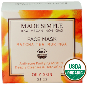 FACE MASK for Oily Skin - Organic Vegan Matcha Tea Moringa