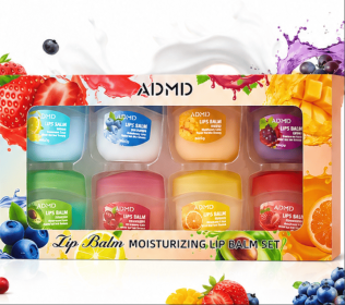 Fruit Scented Lip Balm Set, Natural Moisturizing Lip Balms for Dry Chapped Lips, 8PCS Assorted Flavors