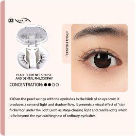 No Glue Soft Magnetic Clip On Eyelashes, Pearl Decor Sparse Light Shadow Reusable Lashes Glitter Star Twinkle Stage & Party Eye Makeup