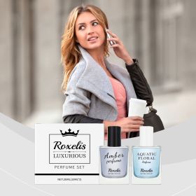 Luxury Eau de Parfum Set Warm Amber Scent and Fresh Aquatic Floral Luxury Style Gift Box Exquisite Set