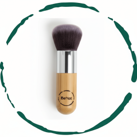 Premium Kabuki Blush Brush - High-Density Soft Synthetic Makeup Brush with Eco-Friendly Bamboo Handle for Flawless Powder & Contour Blending