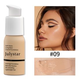 Oil Control Foundation Cream Full Coverage Concealer Long Lasting Waterproof Matte Foundation Makeup No Transfer Flawless Base (Option: 09)