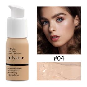 Oil Control Foundation Cream Full Coverage Concealer Long Lasting Waterproof Matte Foundation Makeup No Transfer Flawless Base (Option: 04)
