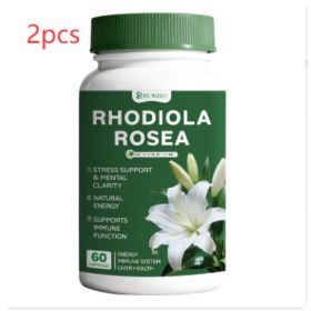 Rhodiola Rosea Capsules, Natural Stress Support & Mental Clarity Supplement, Supports Energy & Immune Function, 60 Capsules (Option: Picture color-2PCS)
