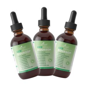 Soursop Drops 10-in-1 With Seaweed, Moringa, Black Seed Oil, Oregano, Ashwagandha, Chlorophyll  Herbal Extracts Promote Overall Health  Vegan 2 F (Option: 3 PCS)