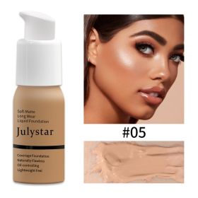 Oil Control Foundation Cream Full Coverage Concealer Long Lasting Waterproof Matte Foundation Makeup No Transfer Flawless Base (Option: 05)