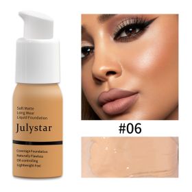 Oil Control Foundation Cream Full Coverage Concealer Long Lasting Waterproof Matte Foundation Makeup No Transfer Flawless Base (Option: 06)