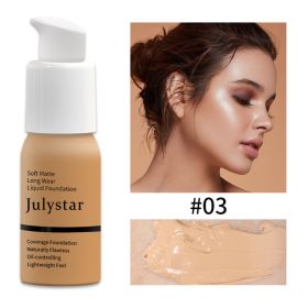 Oil Control Foundation Cream Full Coverage Concealer Long Lasting Waterproof Matte Foundation Makeup No Transfer Flawless Base (Option: 03)