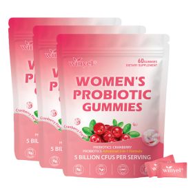 Cranberry Probiotic Gummies  Targets Body Odor, Women's Health, And PH Balance  Vegan 60 Gummies Per Pack (Option: 3 PCS)