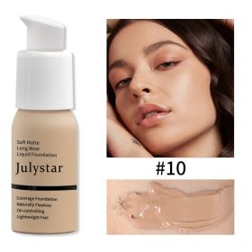 Oil Control Foundation Cream Full Coverage Concealer Long Lasting Waterproof Matte Foundation Makeup No Transfer Flawless Base (Option: 10)